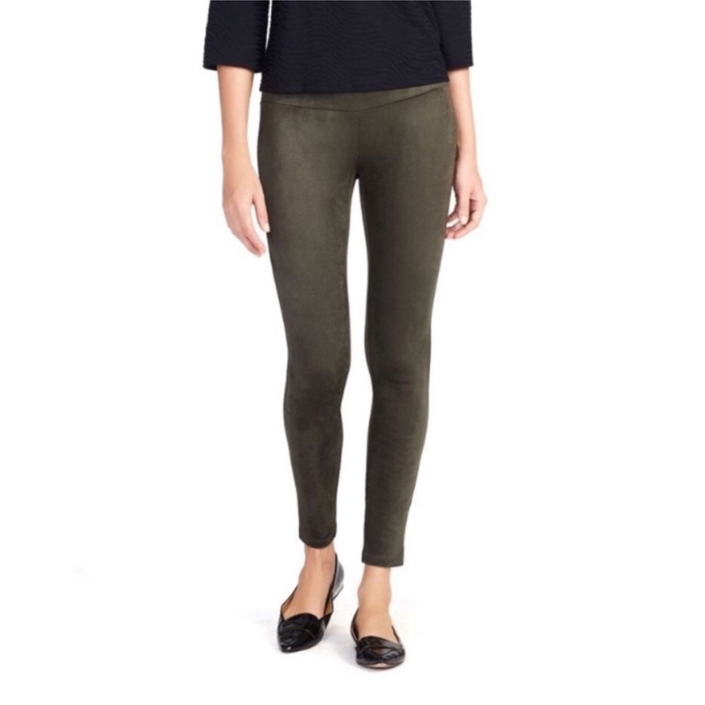 J. MCLAUGHLIN OLIVE GREEN FAUX SUEDE LORI LEGGING